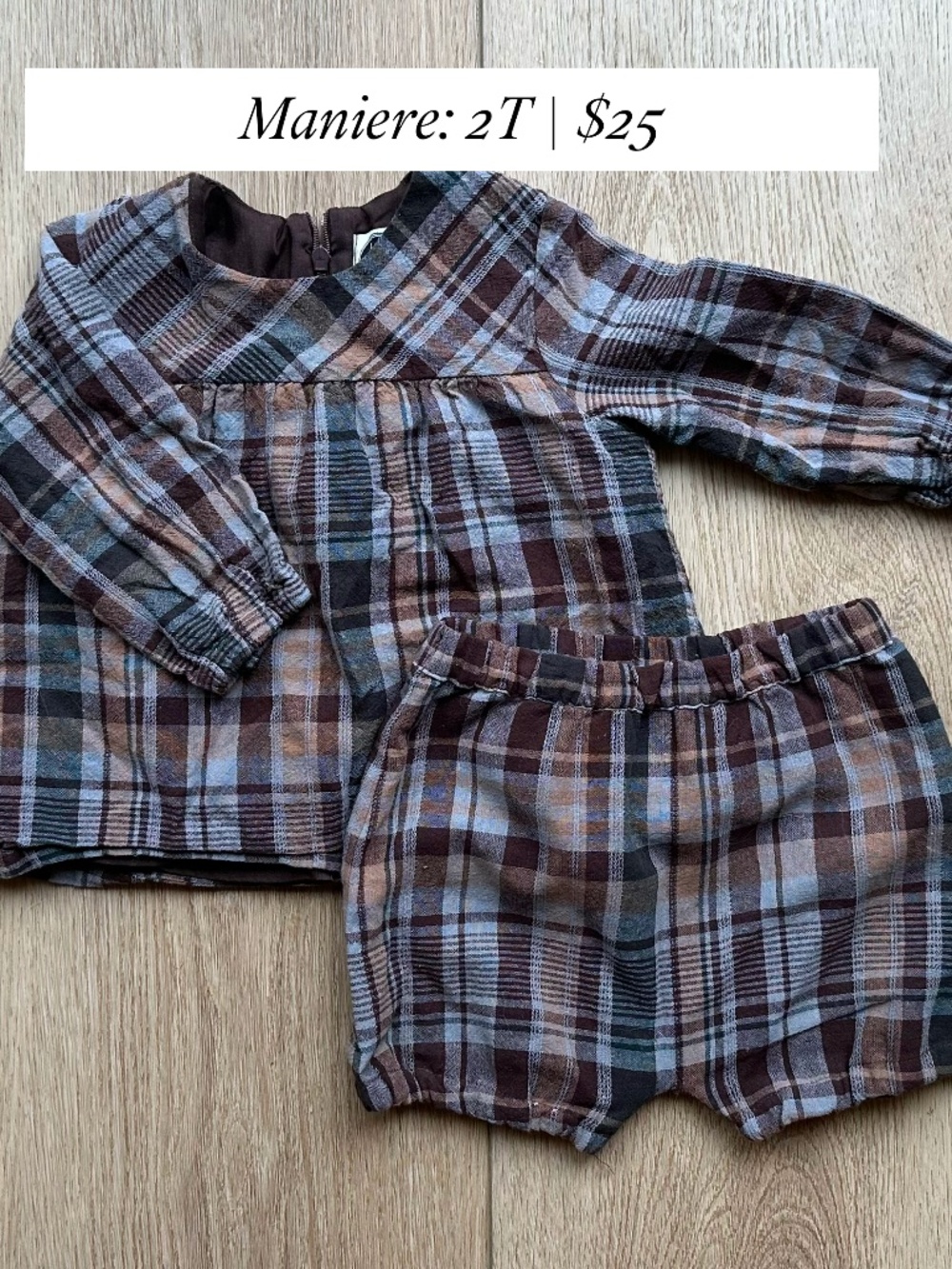 Maniere Plaid Set 2T